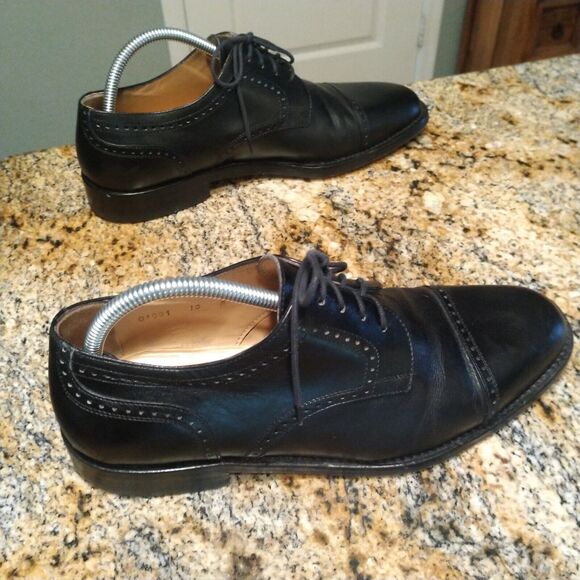 Bruno Magli Men's Vintage Talbot Black Cap Toe Lace Up Dress Shoes Size 10M - Picture 5 of 10